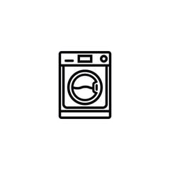 Original vector illustration. A contour icon. Electrical appliance, washing machine. Washer. A design element.