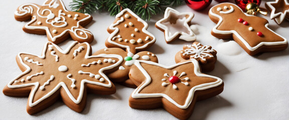 Christmas-themed gingerbread cookie cutouts with various designs on a transparent background. PNG file ideal for artwork design mockups.