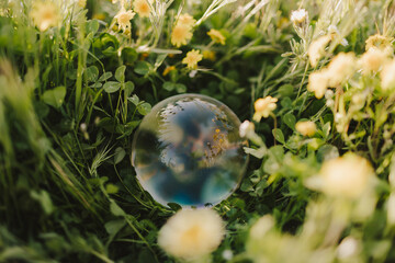 Crystal Ball in Flowers