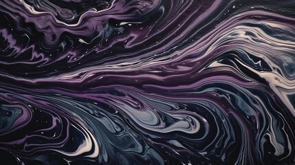Obraz premium Abstract black and purple acrylic painted fluted 3d painting texture luxury background banner on canvas - Purple and black waves swirls. Decor concept. Wallpaper concept. Art concept. 3d concept.