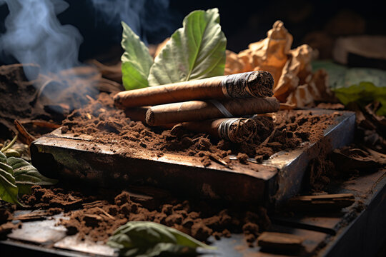 Cigar, ciggy, smoke, stogie tobacco siga cigarette unhealthy toxic alcohol risk nicotine, chemicals and additives, major public health issue, relaxation.