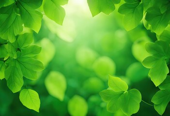 Naklejka premium Abstract green leaves background stock photoFlower Backgrounds Leaf Blue Tropical