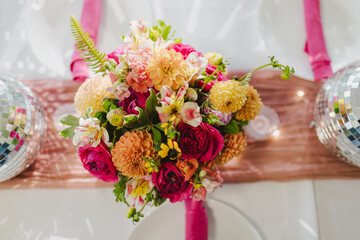 Table Set with Tropical Flowers