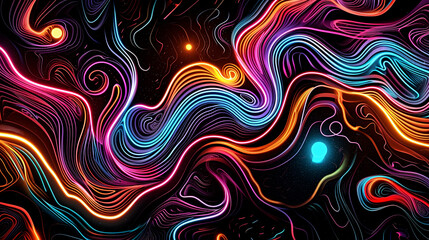 blue neon abstract technology inspired dark wallpaper background
