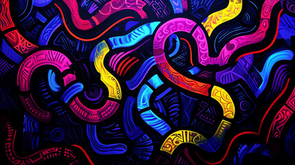 blue neon abstract technology inspired dark wallpaper background