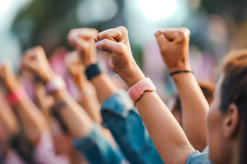 Fists up in solidarity: raising awareness on World Cancer Day.