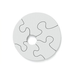 White jigsaw puzzle font Number 0 ZERO 3D