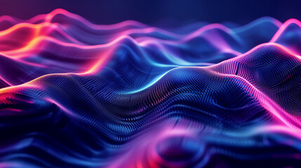 Obraz premium Waves Of Neon Light Forming A Dynamic And Dark Abstr Capture Background