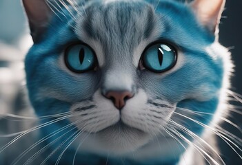 Comic Pussycat Moves in Blue Environment in Stylish Rhythm stock videoDomestic Cat Dancing Cartoon Humor