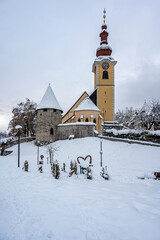 The tourist resort of Tarvisio after a heavy snowfall