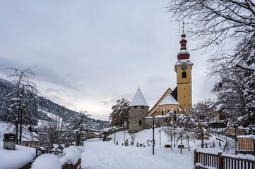 The tourist resort of Tarvisio after a heavy snowfall