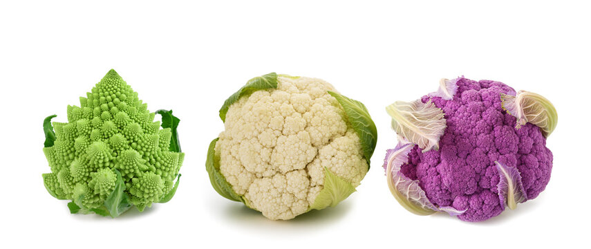Cauliflowers and romanesque broccoli