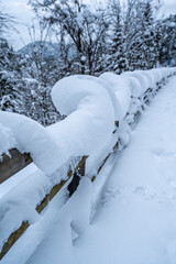 The tourist resort of Tarvisio after a heavy snowfall