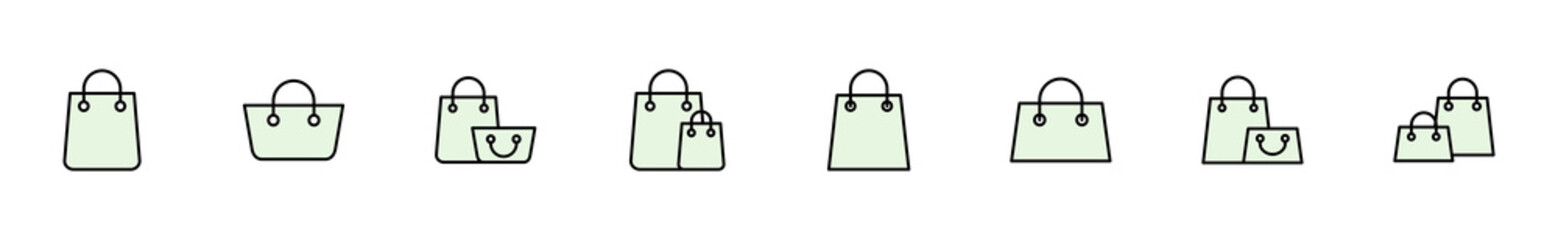 Shopping bag icon set. shopping icon vector