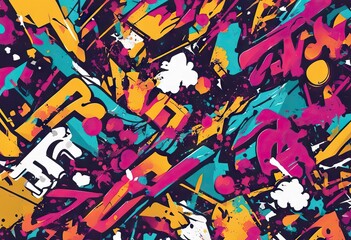 Abstract graffiti poster with colorful tags paint splashes scribbles and throw up pieces Street art background collection Artistic covers set in hand drawn graffiti style Vector illustration stock