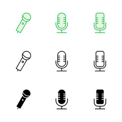 Microphone icon set. karaoke icon vector