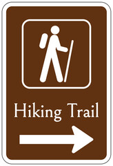 Directional hiking trail safety sign