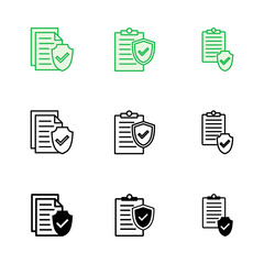 Insurance icon set. insurance symbol vector