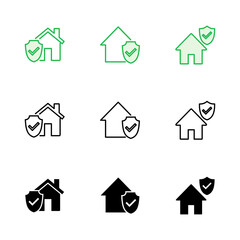 House insurance icon set. house protection icon.
