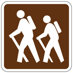 Directional hiking trail safety sign