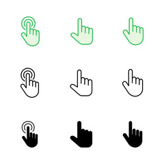 Fototapeta premium Hand cursor icon set. click icon vector. hand click. pointer
