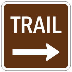 Directional hiking trail safety sign