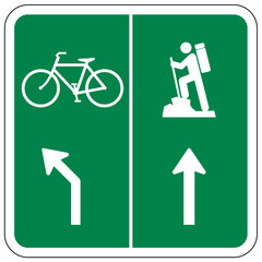 Directional hiking trail safety sign
