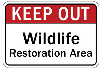 Directional hiking trail safety sign wildlife restoration area