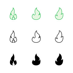 Fire icon set. fire vector icon