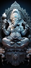 Ornate 3D rendering of a Hindu God
