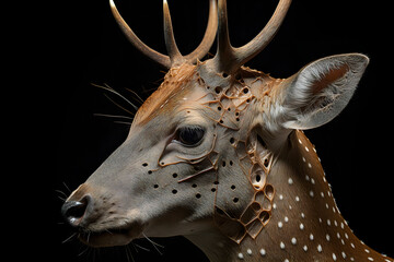 Zombie deer, Sick deer with zombie sickness in forest