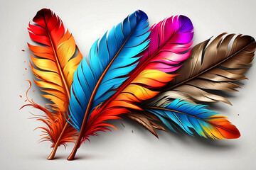 "Vibrant Feather Illustration: Abstract Art Style with AI"