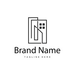 House logo, real estate residential construction building design simple elegant minimalist lines