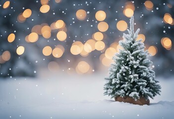 Blurred christmas tree in white snowy landscape stock photoChristmas Backgrounds Christmas Tree Snow