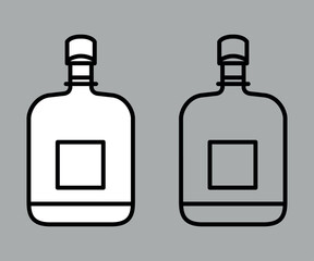 alcohol bottle vector icon isolated on white background