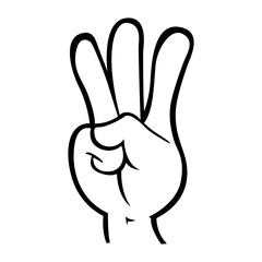 vector hand gesture isolated on white background