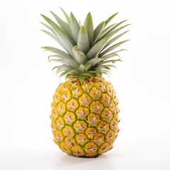 Fototapeta premium Fresh pineapple isolated on white background. Ai Generated