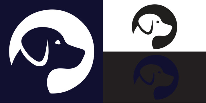 The dog silhouette logo is suitable for logos for veterinary clinics, animal care homes