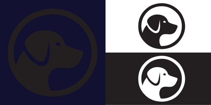 The dog silhouette logo is suitable for logos for veterinary clinics, animal care homes