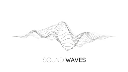 Sound wave music background. Audio waves abstract pulse background.