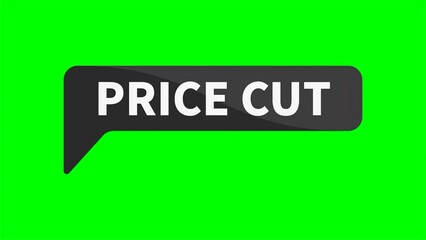 Price Cut Motion Video Black Grey Rectangle Shape On Green Screen Background For Sale Advertisement Business Marketing Social Media Information
