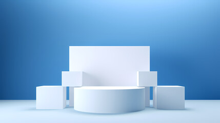 Simple product booth, podium, stage, product commercial photography background, cosmetics booth, 3D rendering