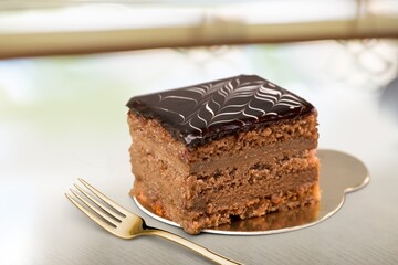 Popular dessert tasty sweet cake on plate