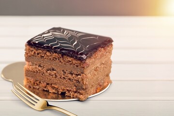 Popular dessert tasty sweet cake on plate