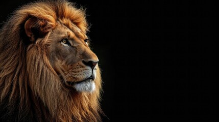 Naklejka premium Lion king isolated on black 