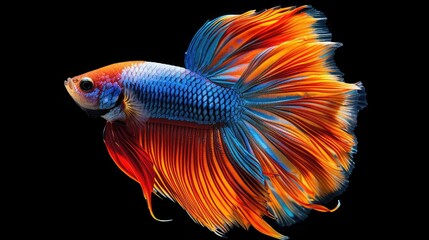 Fototapeta premium Multi color Siamese fighting fish(Rosetail)(halfmoon),fighting fish,Betta splendens,on nature background