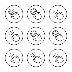 Hand click icon vector. pointer sign and symbol. hand cursor icon