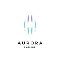Aurora logo icon design template colorful gradient on white background - obrazy, fototapety, plakaty