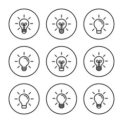 Lamp icon vector. Light bulb sign and symbol. idea symbol.