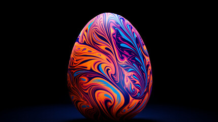 Obraz na płótnie Canvas Neon Easter egg illuminated in vibrant colors